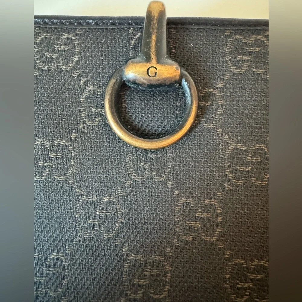 Gucci Women’s Brown GG Monogram Bifold Canvas Metal Clasp Horsebit